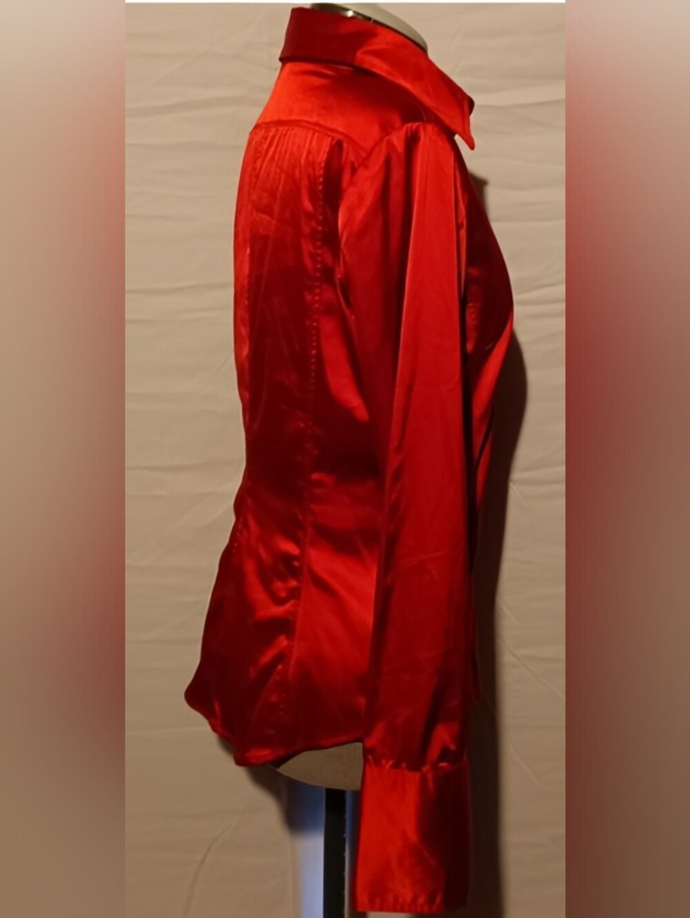 🍋NY&C Ruby Red Button-Down Shirt | Size Small - Picture 3 of 13